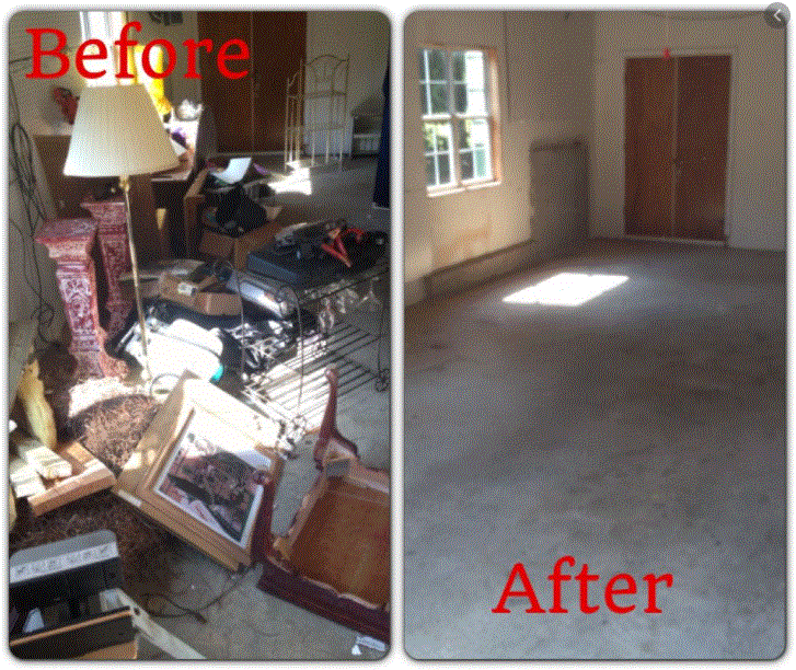 before and after - view of the house after junk removal