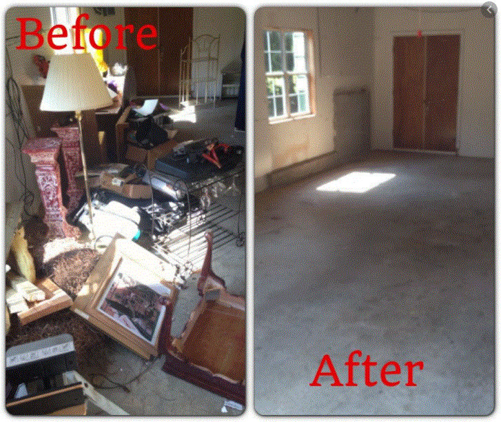 599 before and after - view of the house after junk removal